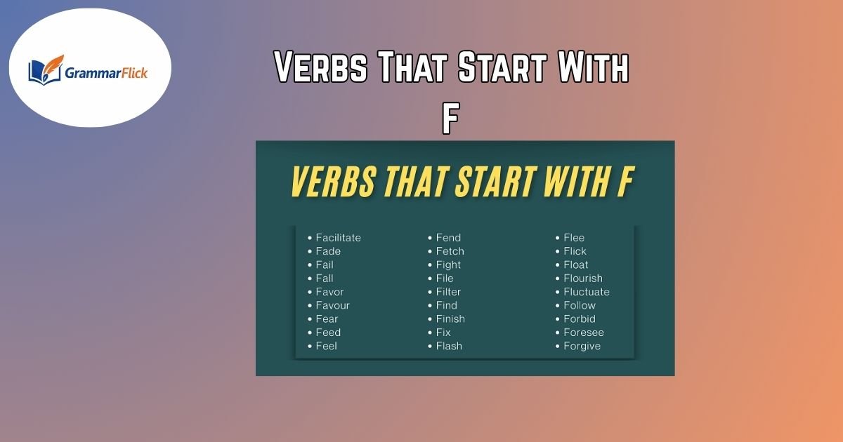 Verbs That Start With F