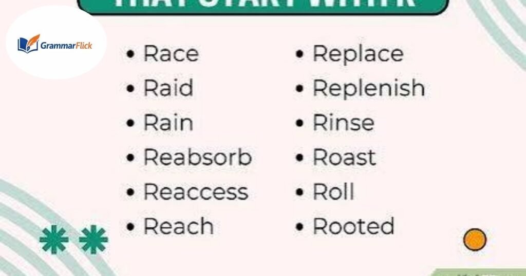 Verbs That Start With R for Students